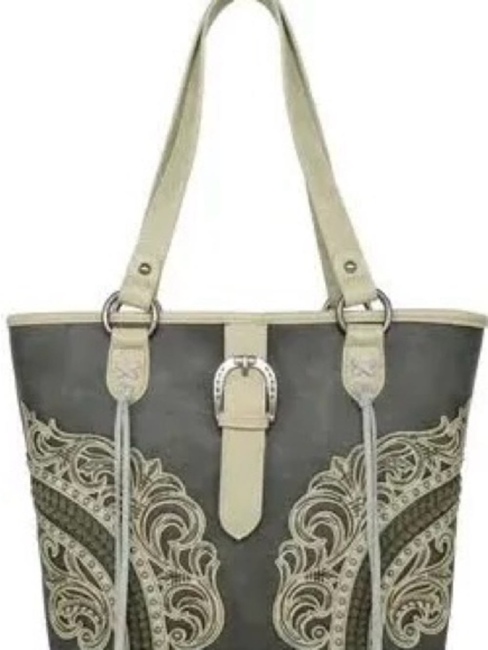 Montana West cut out buckle collection concealed carry tote Green